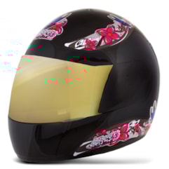 Capacete Liberty Four For Girls Preto VIS.DOURADA Capacete Liberty Four For Girls Preto VIS.DOURADA