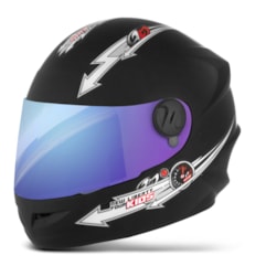 Capacete Liberty Four Kids Infantil Preto Fosco TAM. 54 VIS.CAMALEAO Capacete Liberty Four Kids Infantil Preto Fosco TAM. 54 VIS.CAMALEAO