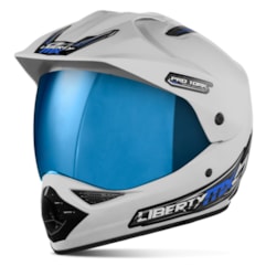 Capacete Liberty MX Pro Vision Branco Viseira Iridium Capacete Liberty MX Pro Vision Branco Viseira Iridium