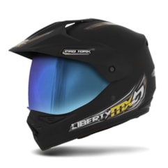 Capacete Liberty MX Pro Vision Preto Fosco Viseira Camaleão Capacete Liberty MX Pro Vision Preto Fosco Viseira Camaleão