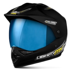 Capacete Liberty MX Pro Vision Preto Fosco Viseira Iridium Capacete Liberty MX Pro Vision Preto Fosco Viseira Iridium