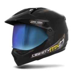 Capacete Liberty MX Pro Vision Preto Viseira Camaleão Capacete Liberty MX Pro Vision Preto Viseira Camaleão
