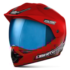 Capacete Liberty MX Pro Vision Vermelho Viseira Iridium Capacete Liberty MX Pro Vision Vermelho Viseira Iridium