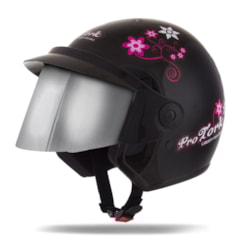 Capacete Liberty Three For Girls Preto VIS.CROMADA Capacete Liberty Three For Girls Preto VIS.CROMADA