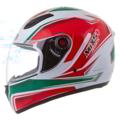 Capacete Mixs Fokker Attack Branco/Verde/Vermelho Capacete Mixs Fokker Attack Branco/Verde/Vermelho