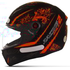 Capacete Mixs Fokker Racing Girls 2 Preto/Laranja Capacete Mixs Fokker Racing Girls 2 Preto/Laranja
