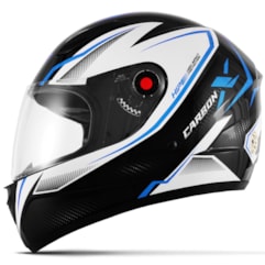 Capacete Mixs Mod. Fokker Carbon X 2019 Azul Pt Brilhante Capacete Mixs Mod. Fokker Carbon X 2019 Azul Pt Brilhante