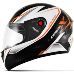 Capacete Mixs Mod. Fokker Carbon X 2019 Laranja Pt Brilhante Capacete Mixs Mod. Fokker Carbon X 2019 Laranja Pt Brilhante