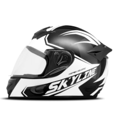 Capacete Mixs MX2 Skyline Preto e Branco Brilhante Capacete Mixs MX2 Skyline Preto e Branco Brilhante