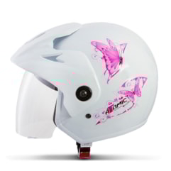 Capacete Moto Aberto Pro Tork Atomic For Girls Branco Capacete Moto Aberto Pro Tork Atomic For Girls Branco