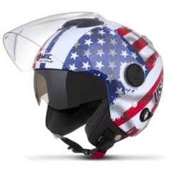 Capacete Moto Aberto Pro Tork New Atomic Nações USA Capacete Moto Aberto Pro Tork New Atomic Nações USA