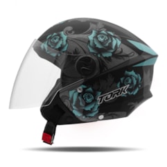 Capacete Moto Aberto Pro Tork New Liberty 3 Flowers Azul Capacete Moto Aberto Pro Tork New Liberty 3 Flowers Azul
