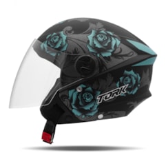 Capacete Moto Aberto Pro Tork New Liberty 3 Flowers Fosco Azul Capacete Moto Aberto Pro Tork New Liberty 3 Flowers Fosco Azul