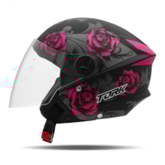 Capacete Moto Aberto Pro Tork New Liberty 3 Flowers Fosco Pink Capacete Moto Aberto Pro Tork New Liberty 3 Flowers Fosco Pink