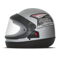 Capacete Moto Automático Pro Tork Sport Moto Prata Capacete Moto Automático Pro Tork Sport Moto Prata