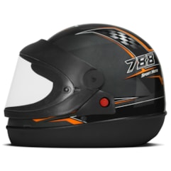 Capacete Moto Automático Pro Tork Super Sport Moto Grafite Laranja Capacete Moto Automático Pro Tork Super Sport Moto Grafite Laranja