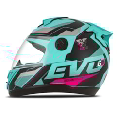 Capacete Moto Fechado Pro Tork Evolution G8 Evo Azul - Rosa Capacete Moto Fechado Pro Tork Evolution G8 Evo Azul - Rosa