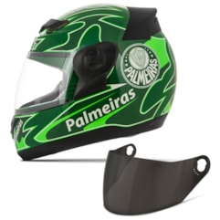 Capacete Moto Pro Tork Evolution 3G Palmeiras + Viseira Fumê Capacete Moto Pro Tork Evolution 3G Palmeiras + Viseira Fumê