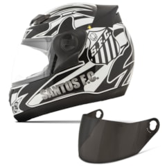 Capacete Moto Pro Tork Evolution 3G Santos + Viseira Fumê Capacete Moto Pro Tork Evolution 3G Santos + Viseira Fumê