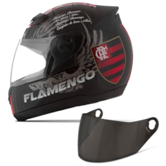 Capacete Moto Pro Tork Evolution G4 Flamengo + Viseira Fumê Capacete Moto Pro Tork Evolution G4 Flamengo + Viseira Fumê