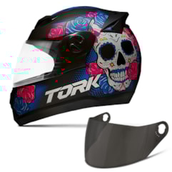 Capacete Moto Pro Tork Evolution G7 Mexican Skull Fosco + Viseira Fumê Capacete Moto Pro Tork Evolution G7 Mexican Skull Fosco + Viseira Fumê