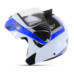 Capacete Moto Robocop Escamoteável Pro Tork V-Pro Jet 2 Branco e Azul Capacete Moto Robocop Escamoteável Pro Tork V-Pro Jet 2 Branco e Azul