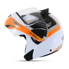 Capacete Moto Robocop Escamoteável Pro Tork V-Pro Jet 2 Branco/Laranja Capacete Moto Robocop Escamoteável Pro Tork V-Pro Jet 2 Branco/Laranja