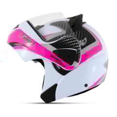 Capacete Moto Robocop Escamoteável Pro Tork V-Pro Jet 2 Branco/Rosa Capacete Moto Robocop Escamoteável Pro Tork V-Pro Jet 2 Branco/Rosa