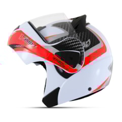 Capacete Moto Robocop Escamoteável Pro Tork V-Pro Jet 2 Branco/Vermelho Capacete Moto Robocop Escamoteável Pro Tork V-Pro Jet 2 Branco/Vermelho