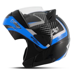 Capacete Moto Robocop Escamoteável Pro Tork V-Pro Jet 2 Preto/Azul Capacete Moto Robocop Escamoteável Pro Tork V-Pro Jet 2 Preto/Azul