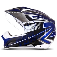 Capacete Motocross Pro Tork TH1 Vision Adventure Azul/Branco Capacete Motocross Pro Tork TH1 Vision Adventure Azul/Branco