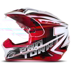 Capacete Motocross Pro Tork TH1 Vision Adventure Branco/Vermelho Capacete Motocross Pro Tork TH1 Vision Adventure Branco/Vermelho