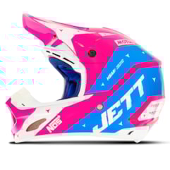 Capacete Motocross TH1 Jett Evolution 2 2019 Rosa/Azul Claro Capacete Motocross TH1 Jett Evolution 2 2019 Rosa/Azul Claro