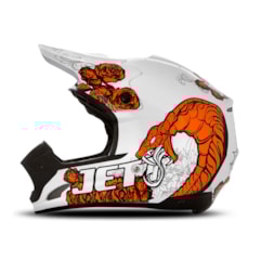Capacete Motocross TH1 Jett Veneno Branco/Laranja Capacete Motocross TH1 Jett Veneno Branco/Laranja