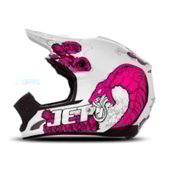 Capacete Motocross TH1 Jett Veneno Branco/Rosa Capacete Motocross TH1 Jett Veneno Branco/Rosa