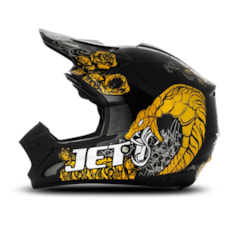 Capacete Motocross TH1 Jett Veneno Preto/Amarelo Capacete Motocross TH1 Jett Veneno Preto/Amarelo