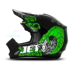 Capacete Motocross TH1 Jett Veneno Preto/Verde Capacete Motocross TH1 Jett Veneno Preto/Verde