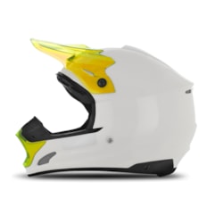 Capacete Motocross TH1 Solid Branco/Amarelo Capacete Motocross TH1 Solid Branco/Amarelo