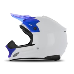 Capacete Motocross TH1 Solid Branco/Azul Capacete Motocross TH1 Solid Branco/Azul