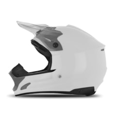 Capacete Motocross TH1 Solid Branco/Fumê Capacete Motocross TH1 Solid Branco/Fumê
