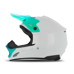 Capacete Motocross TH1 Solid Branco/Verde Capacete Motocross TH1 Solid Branco/Verde