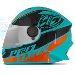Capacete New Liberty For Kids Infantil Azul/Laranja TAM. 54 VIS.CROMADA Capacete New Liberty For Kids Infantil Azul/Laranja TAM. 54 VIS.CROMADA