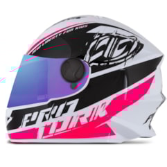 Capacete New Liberty For Kids Infantil Branco/Rosa TAM. 54 VIS.CAMALEAO Capacete New Liberty For Kids Infantil Branco/Rosa TAM. 54 VIS.CAMALEAO