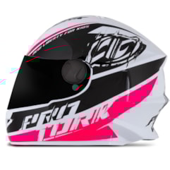 Capacete New Liberty For Kids Infantil Branco/Rosa TAM. 54 VIS.FUME Capacete New Liberty For Kids Infantil Branco/Rosa TAM. 54 VIS.FUME