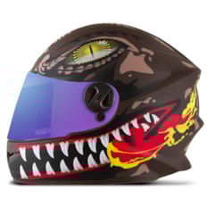 Capacete New Liberty For Kids Raptor Infantil Marrom TAM. 54 VIS.CAMALEAO Capacete New Liberty For Kids Raptor Infantil Marrom TAM. 54 VIS.CAMALEAO