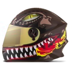Capacete New Liberty For Kids Raptor Infantil Marrom TAM. 54 VIS.DOURADA Capacete New Liberty For Kids Raptor Infantil Marrom TAM. 54 VIS.DOURADA