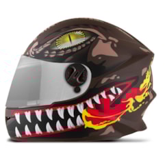Capacete New Liberty For Kids Raptor Infantil Marrom TAM. 54 VIS.ESPELHADA Capacete New Liberty For Kids Raptor Infantil Marrom TAM. 54 VIS.ESPELHADA