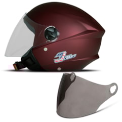 Capacete New Liberty Three Elite Vermelho + Viseira Fumê Capacete New Liberty Three Elite Vermelho + Viseira Fumê
