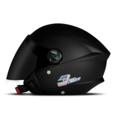 Capacete New Liberty Three Elite + Viseira Fumê Preto Fosco