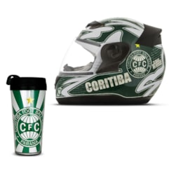 Capacete Pro Tork Evolution 3G Coritiba + Copo Térmico Capacete Pro Tork Evolution 3G Coritiba + Copo Térmico